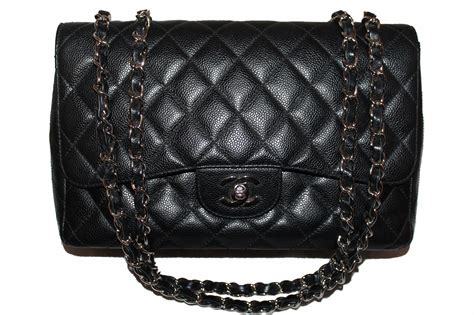 authentic chanel black leather bag